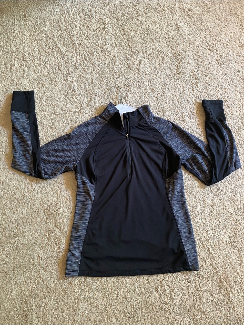 Danskin Black and gray Athletic Top with Quarter Zip